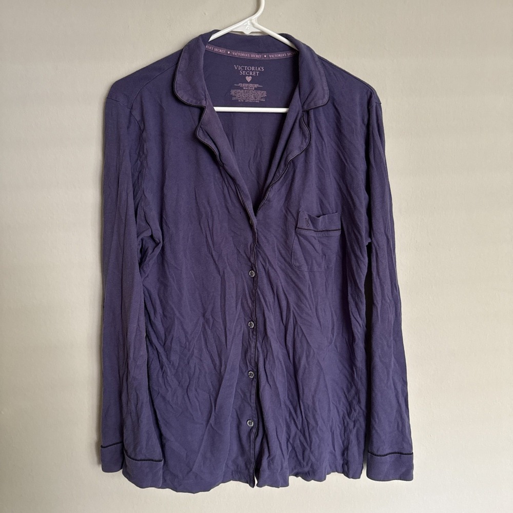 Victorias secret medium purple long sleeve sleep top pajamas